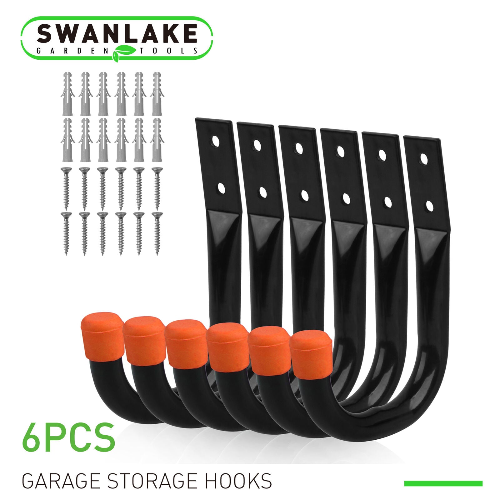 6-Pack Steel Garage Storage Utility Hooks Wall Organizer Tool
