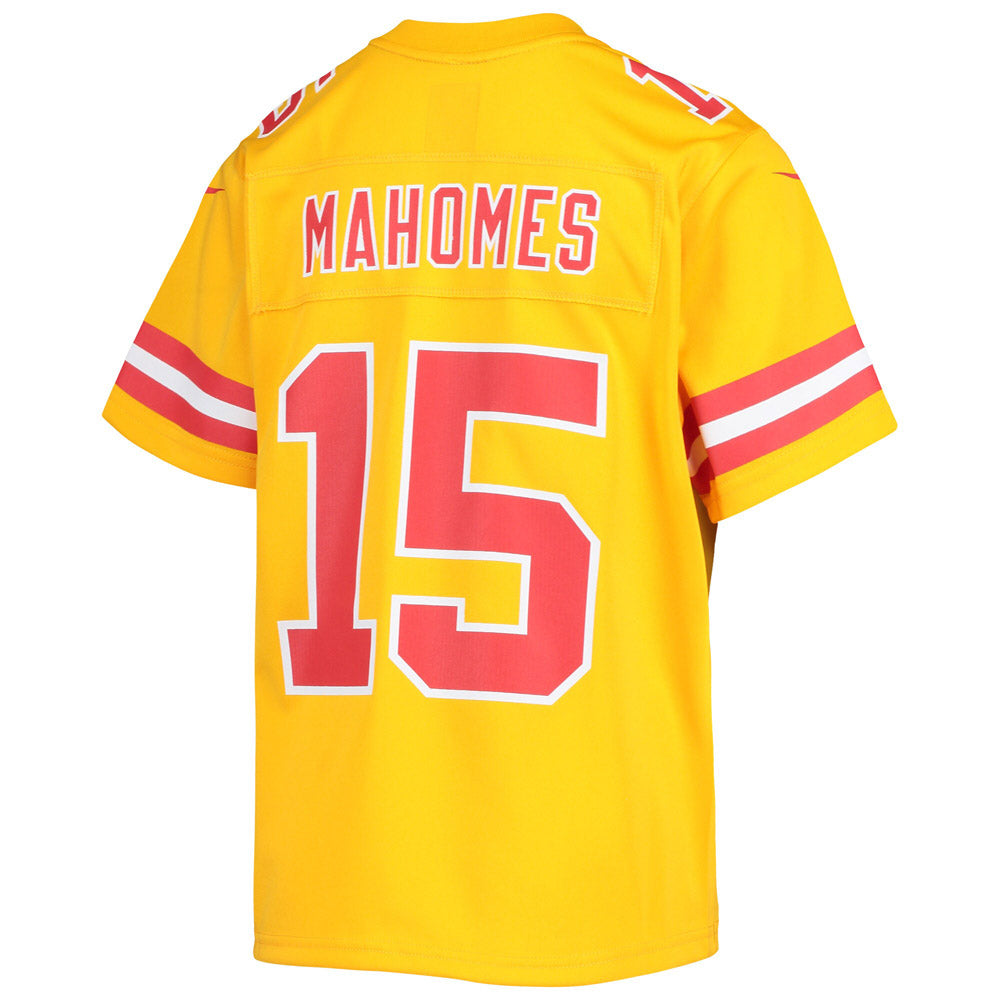 Youth Kansas City Chiefs Patrick Mahomes Inverted Team Game Jersey Gold